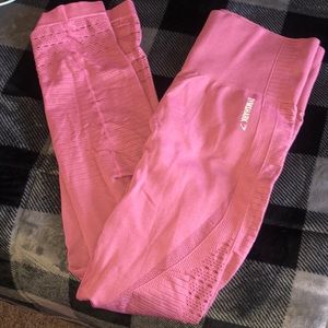 GYMSHARK energy+ seamless leggings in mauve.